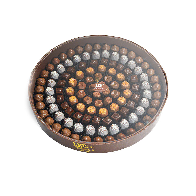 Elite Leather Chocolate Round Tray
